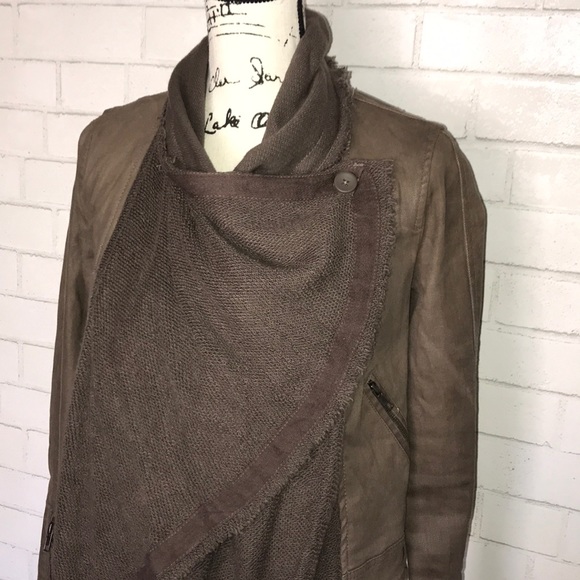 Free People Drape front denim jacket - Picture 3 of 7